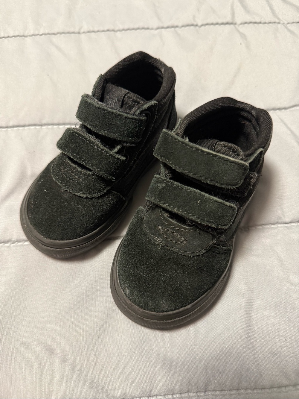 Vans Kids Black Suede Velcro Sneakers